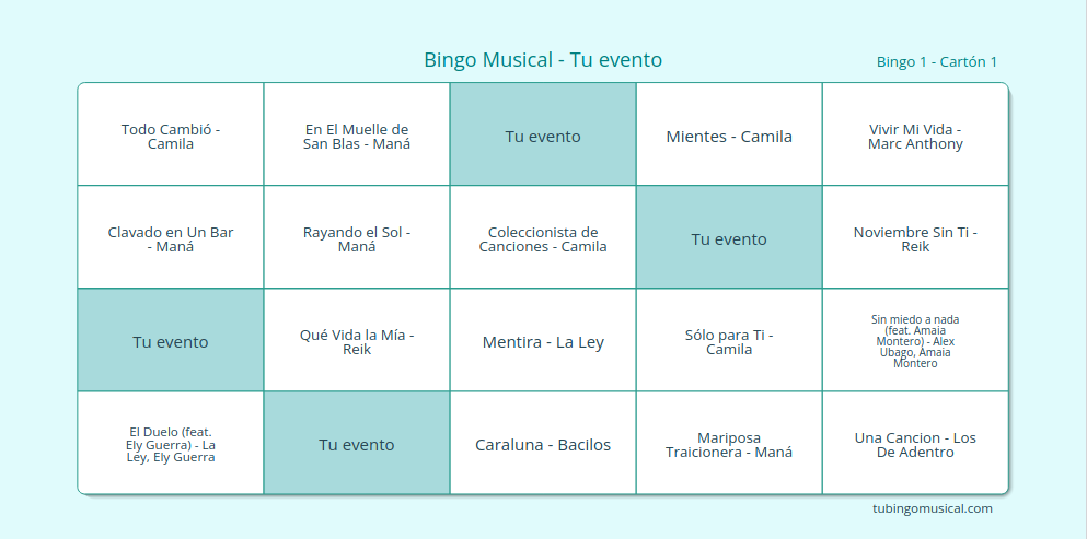 carton bingo musical