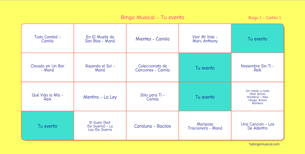 carton bingo musical
