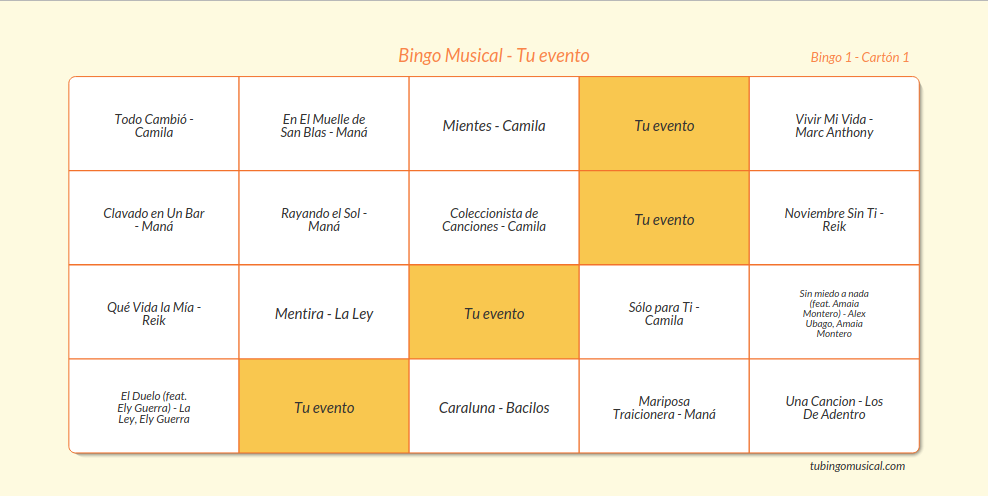 carton bingo musical