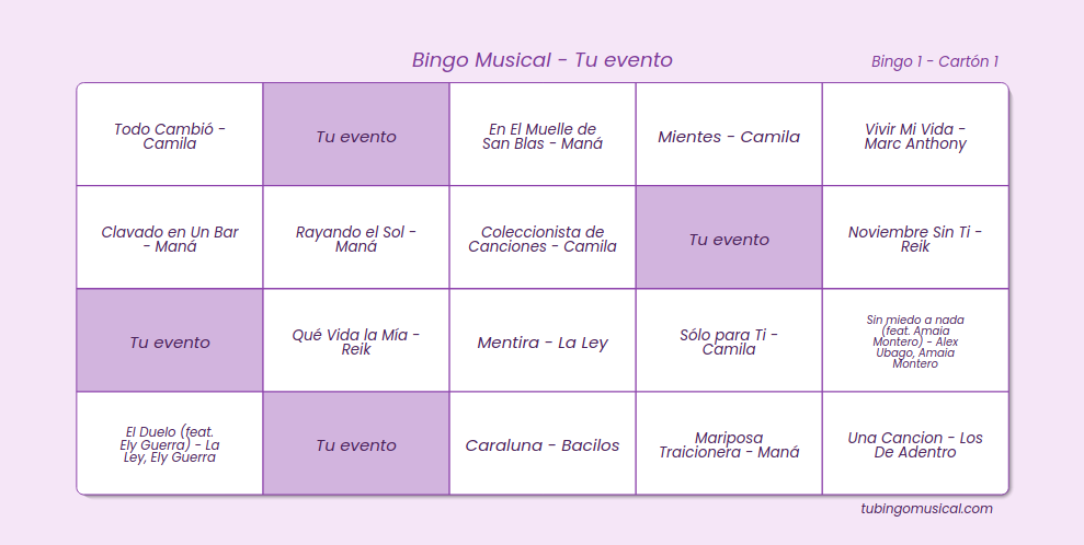 carton bingo musical